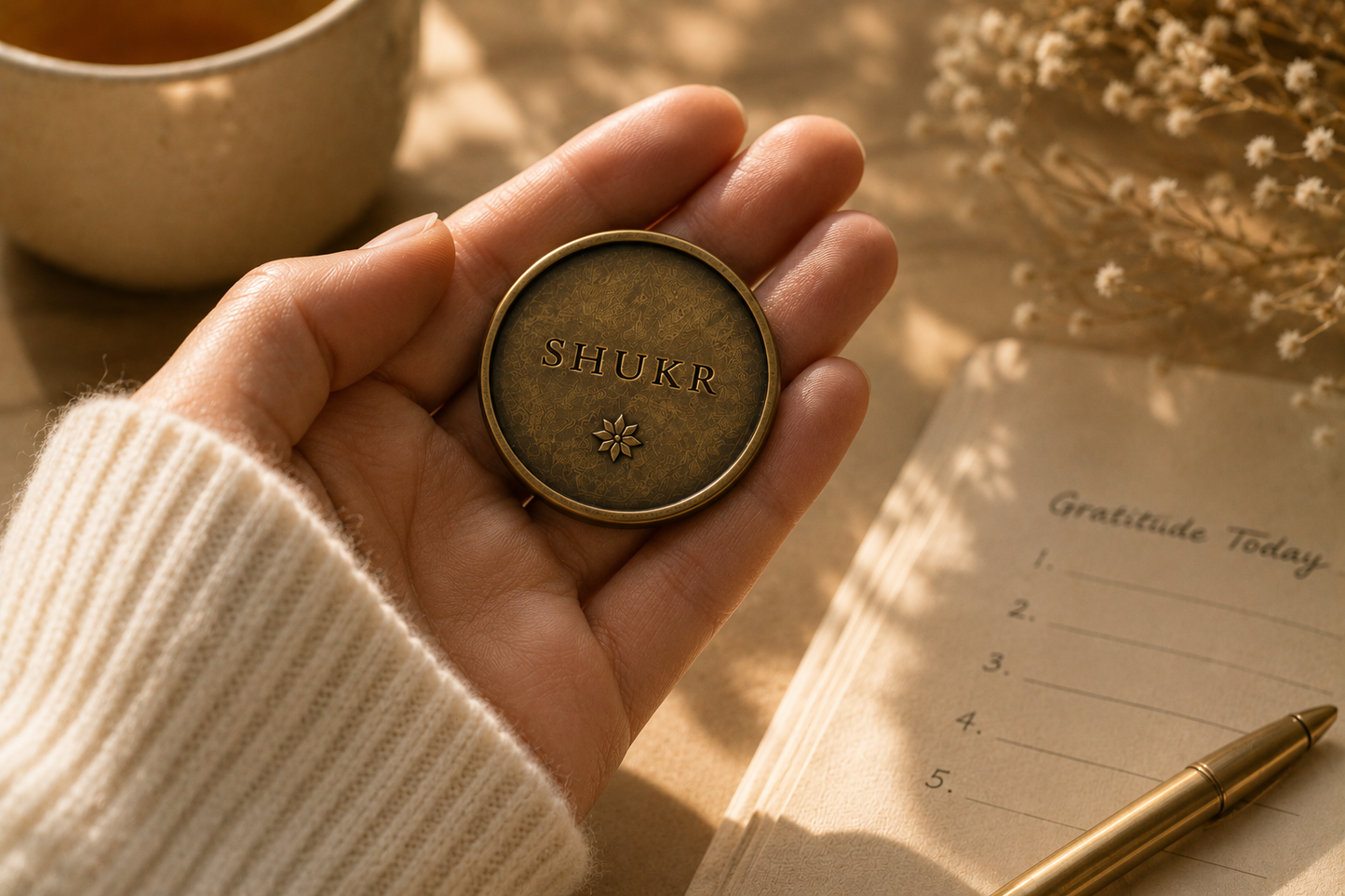 Shukr- Intention Coin- A small reminder for Everyday Gratitude