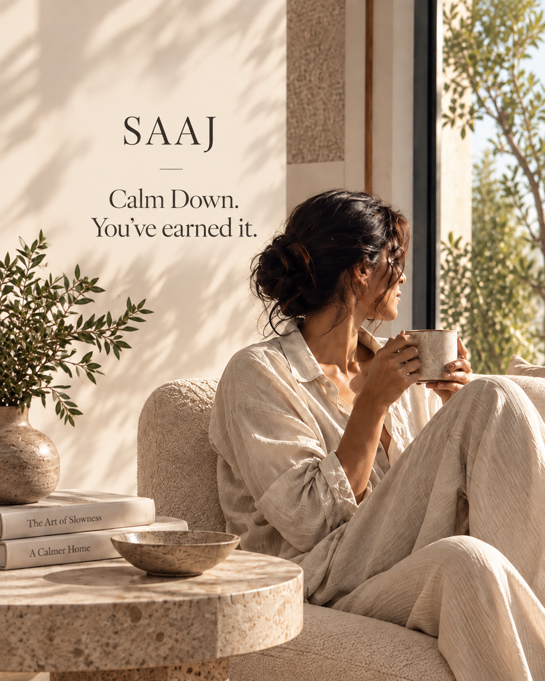 SAAJ mobile homepage banner - Calm Down. You've earned it.