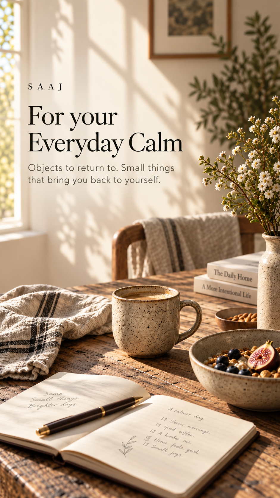 SAAJ mobile banner - For your Everyday Calm