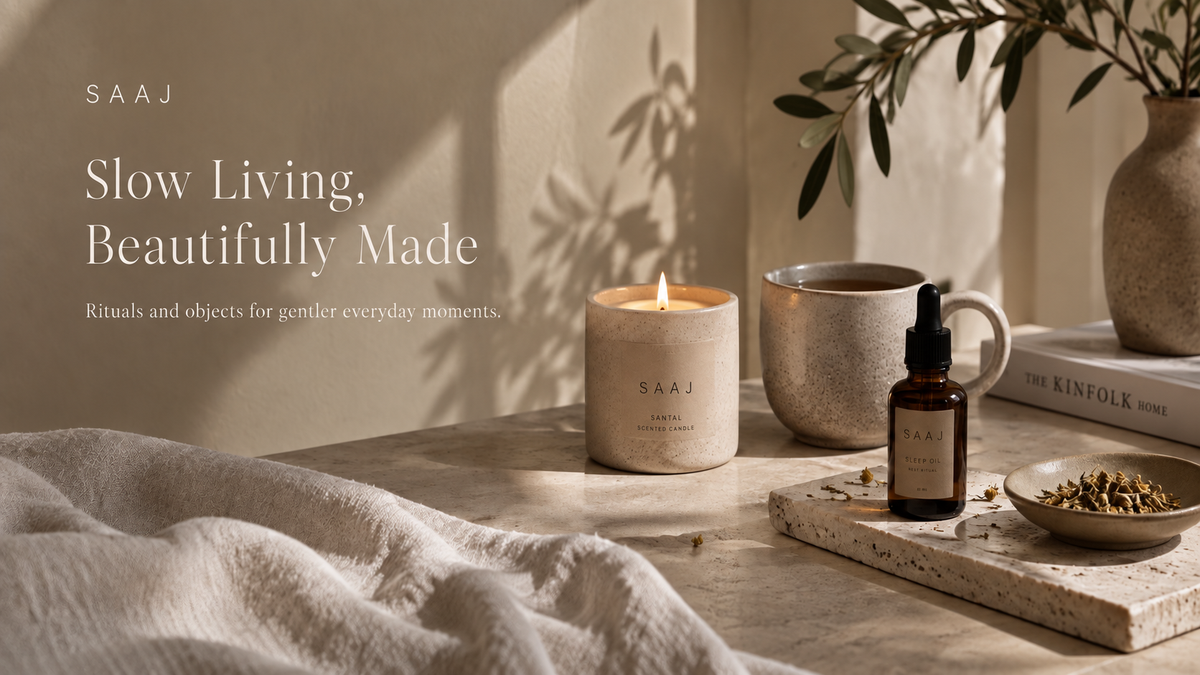 SAAJ hero desktop - Slow Living Beautifully Made