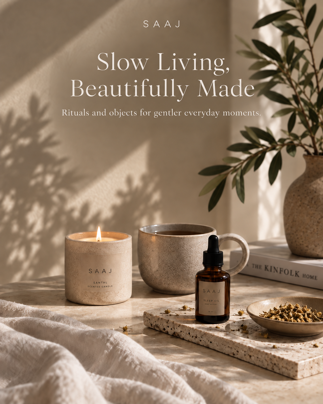 SAAJ hero mobile - Slow Living Beautifully Made