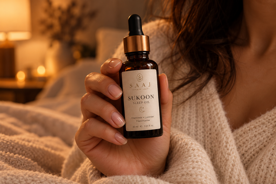 Premium editorial lifestyle photo for SAAJ oil product community gallery community moment