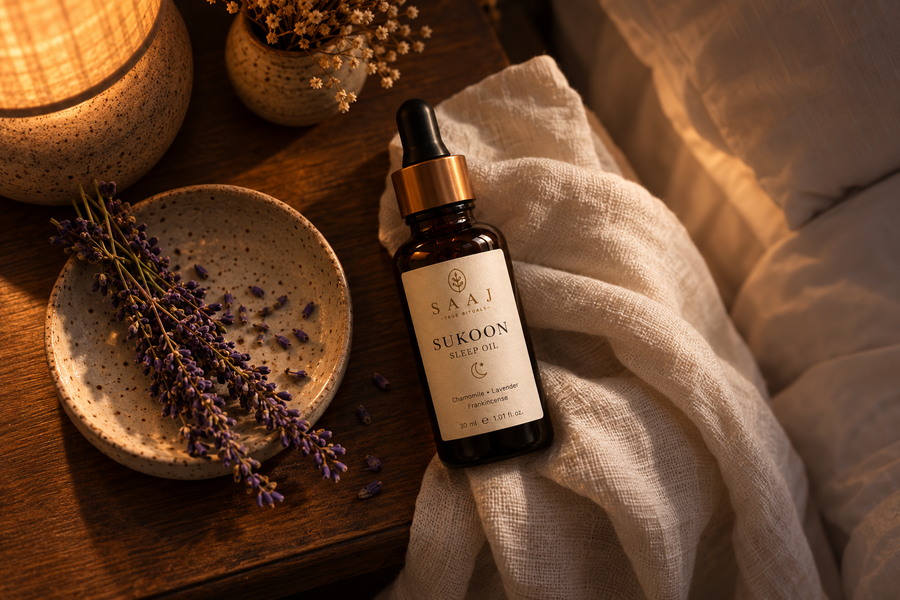 Premium editorial lifestyle photo for SAAJ oil product community gallery community moment