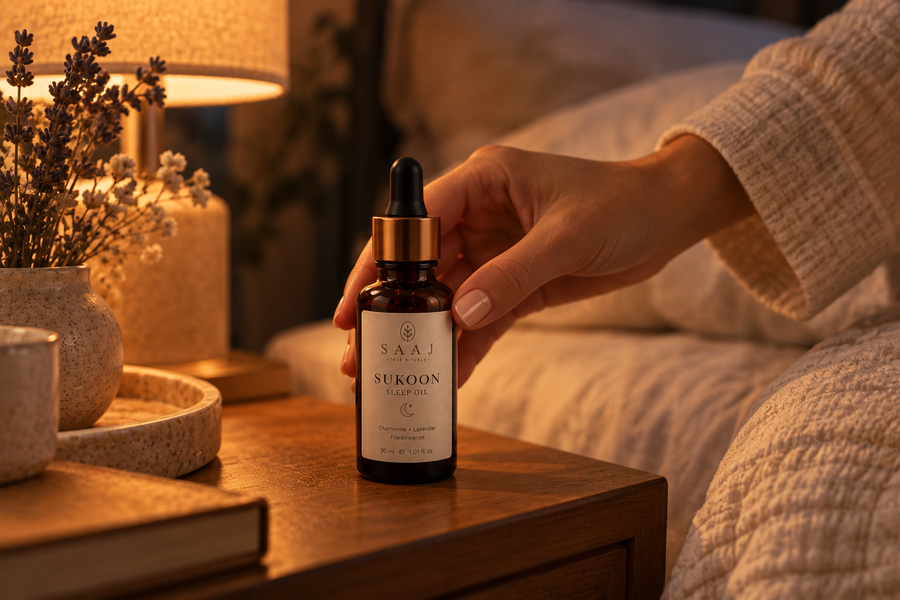 Premium editorial lifestyle photo for SAAJ oil product community gallery community moment